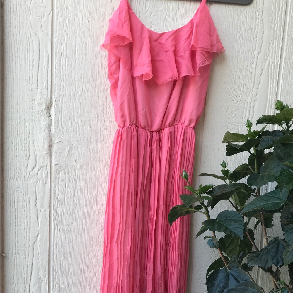 Coral Chiffon Summer Dress Size S